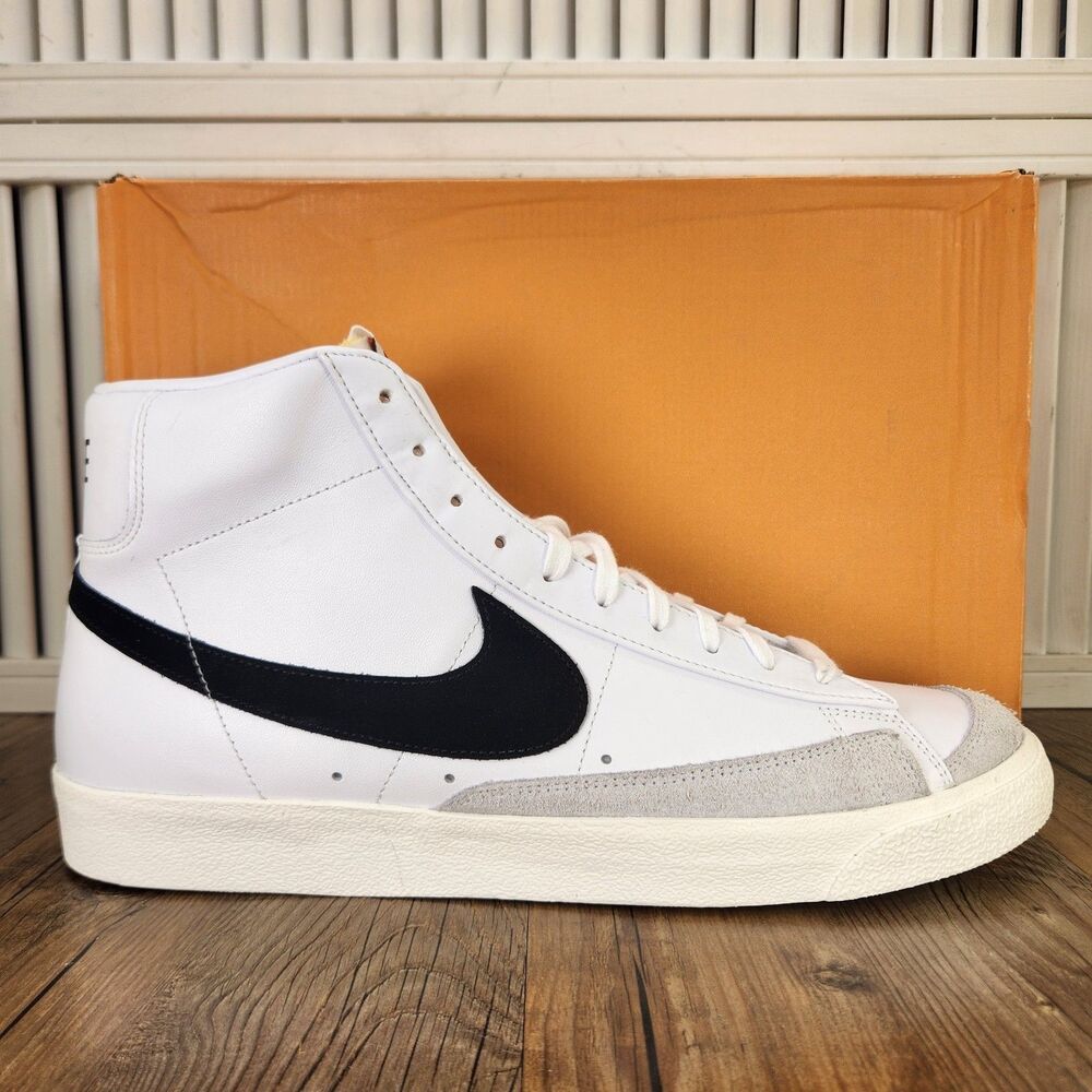 Nike Blazer Mid '77 Vintage Mens Size 15 White Black Sneakers Shoes BQ6806-100
